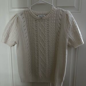 Cream Cable Knit Crew Neck Sweater